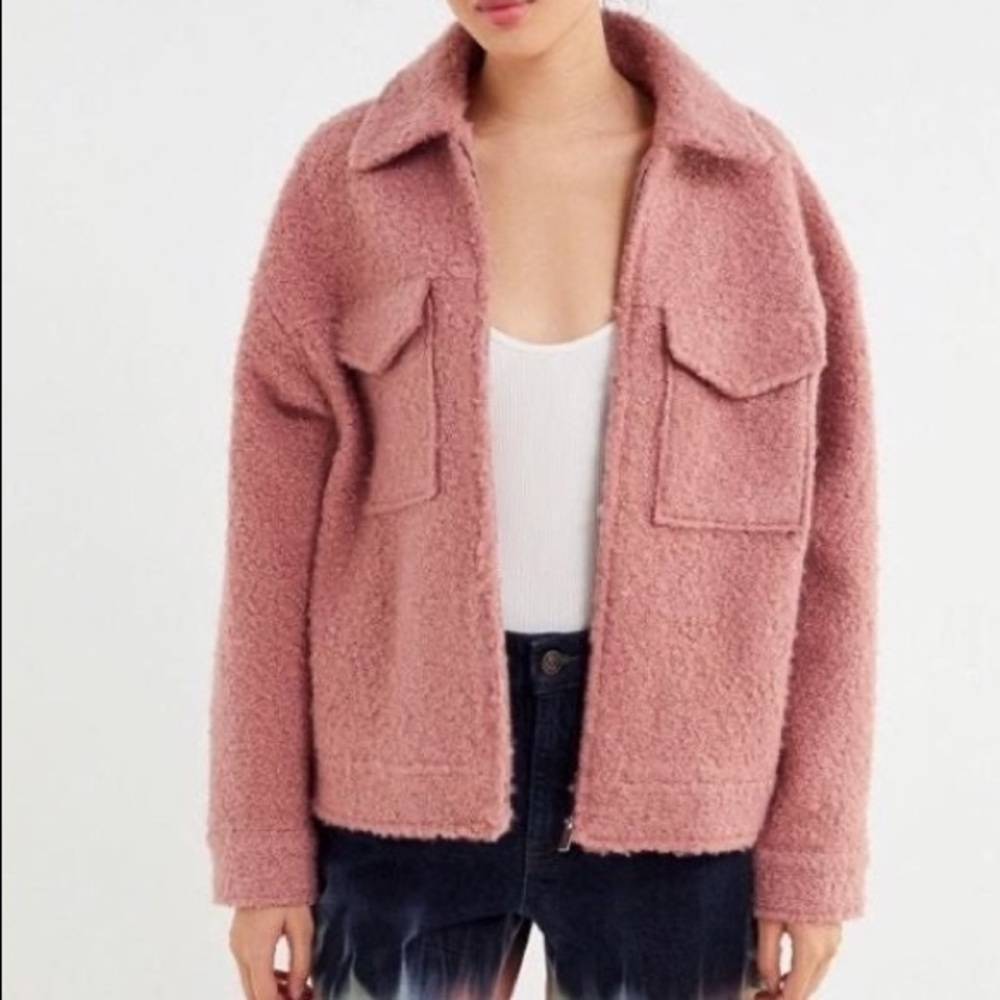 Urban Outfitters mauve blush Sherpa oversized jacket